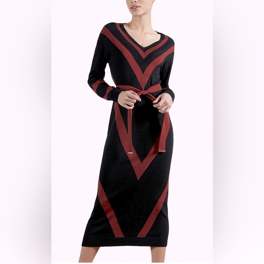 TED BAKER Bertta Wool MIDI Sweater Dress